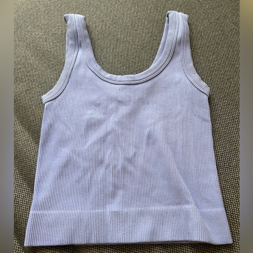 Women's Purple Ribbed Tank Top